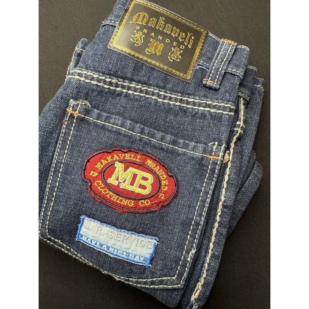 Makaveli Branded Jeans Youth Size 10 Blue Denim New 100% Cotton Bootcut Hip Hop